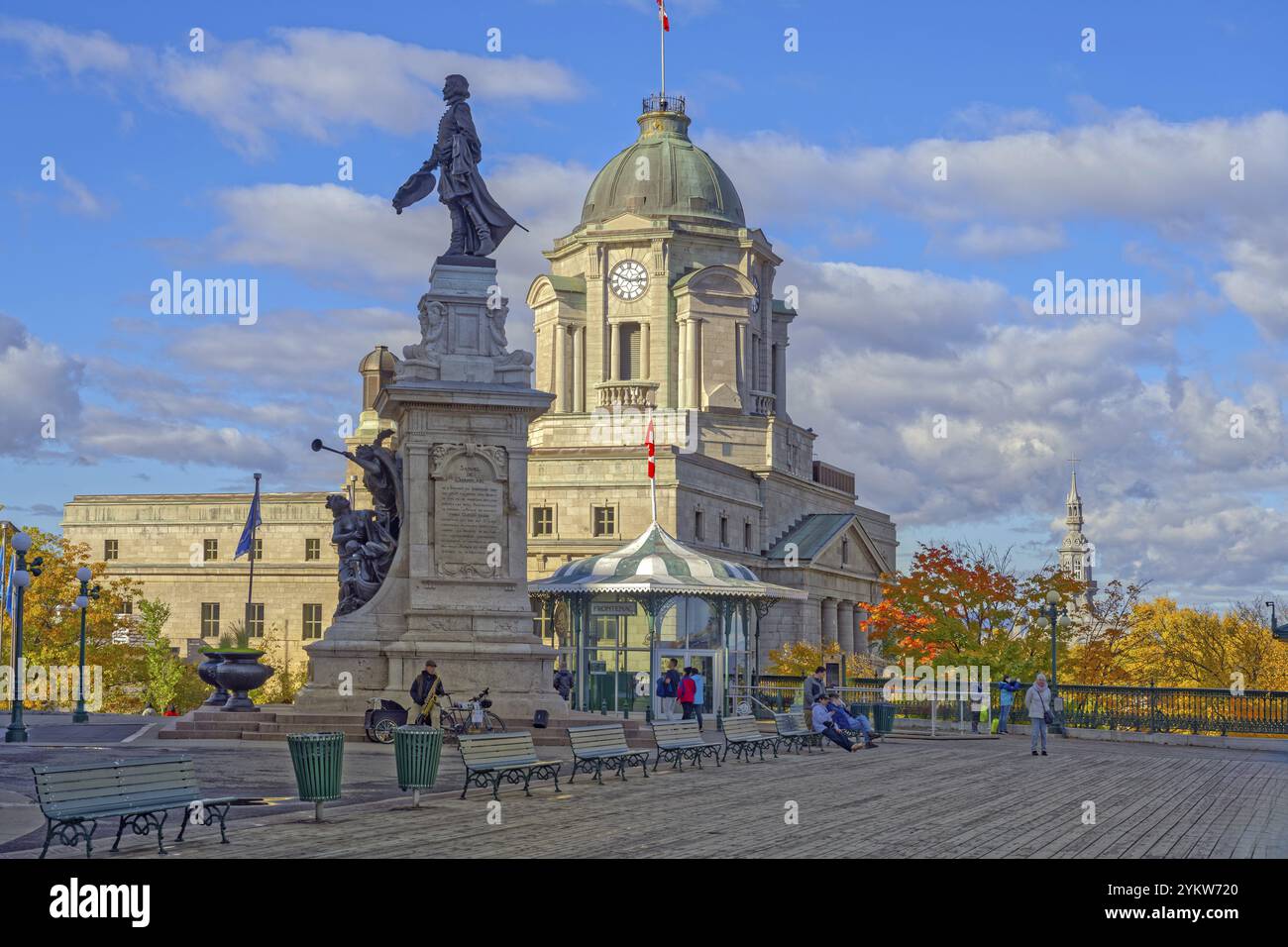 Indian Summer Monument de Samuel de Champlain Terrasse Dufferin Quebec City Quebec Kanada Stockfoto