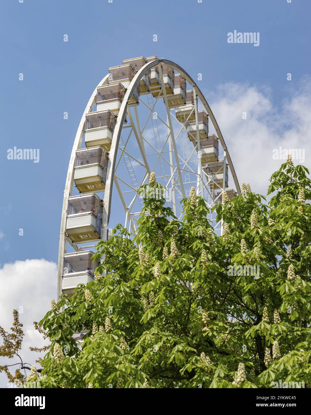 Ein Bild vom Riesenrad von Budapest Stockfoto