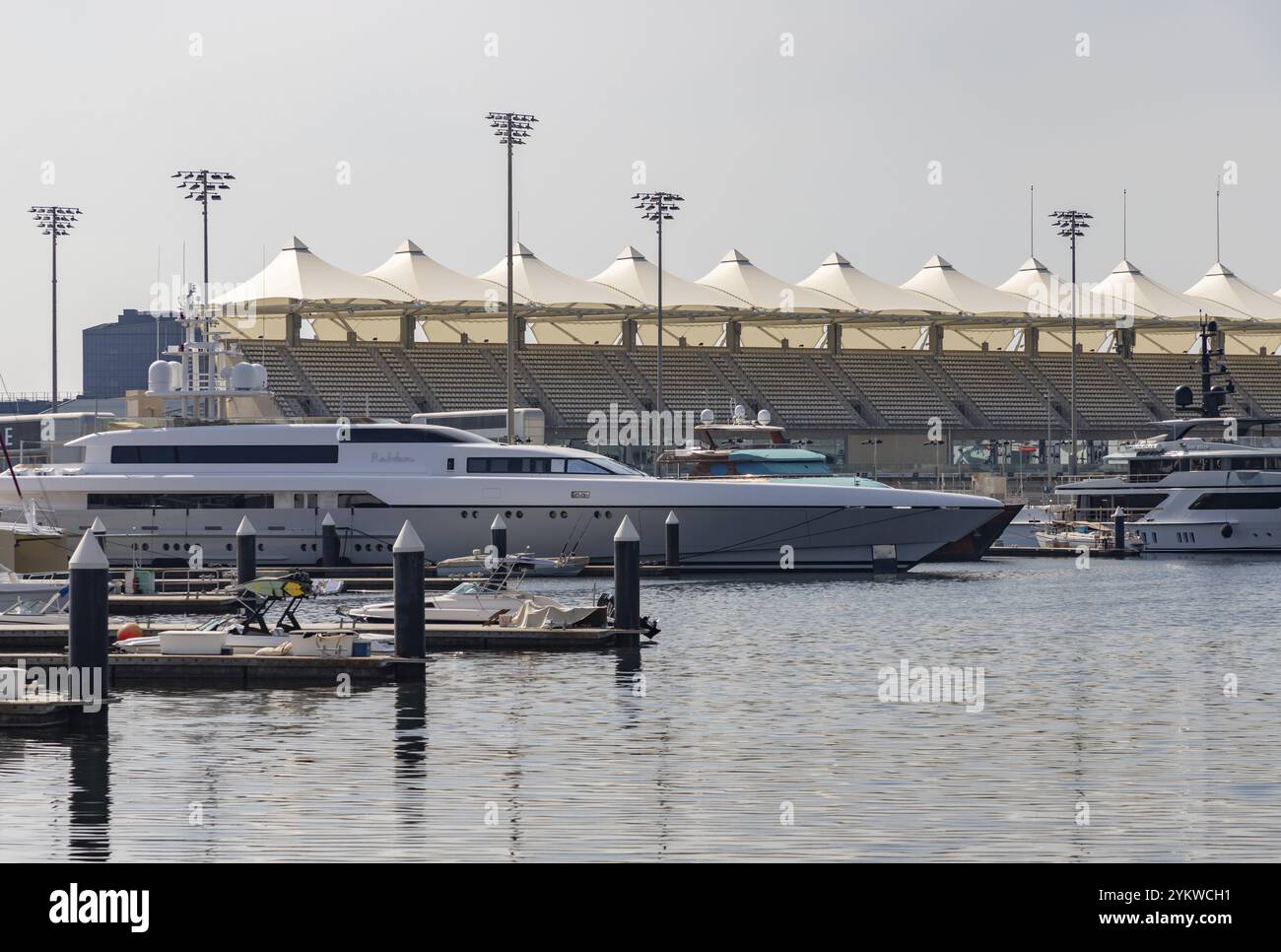 Ein Bild der Yachten an der Yas Marina Abu Dhabi Stockfoto