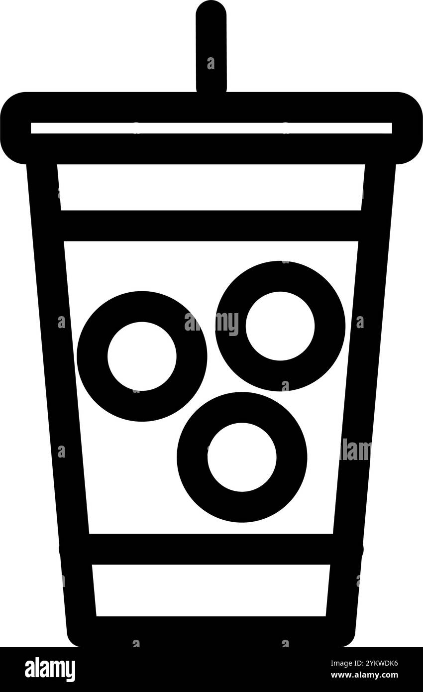Symbol für alkoholfreie Getränke - erfrischendes Fast Food Softdrink mit Eis Stock Vektor