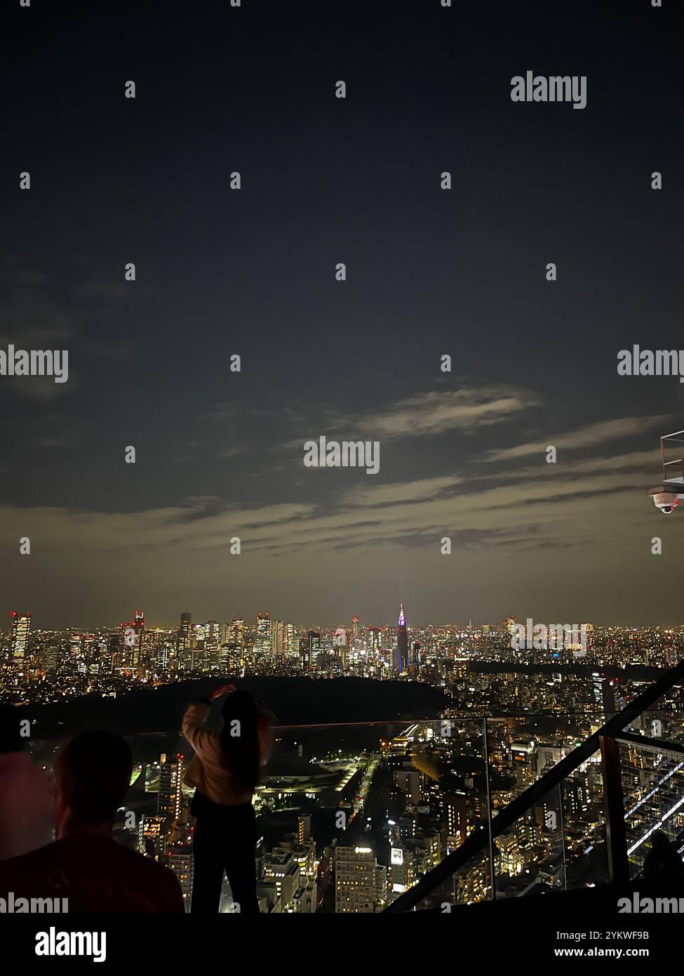 Skyline von Tokio Shibuya Sky bei Nacht Stockfoto