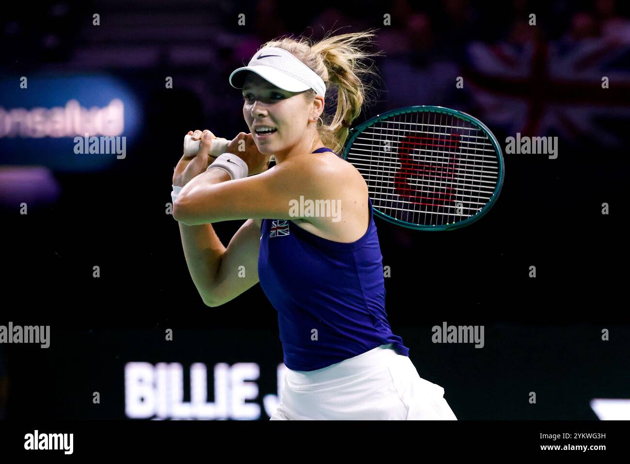 MALAGA, SPANIEN - 19. NOVEMBER: Katie Boulter aus Großbritannien im Billie Jean King Cup Finale im Palacio de Deportes Jose Maria Martin Carpena am 19. November 2024 in Malaga, Spanien. (Foto von MB Media/) Stockfoto