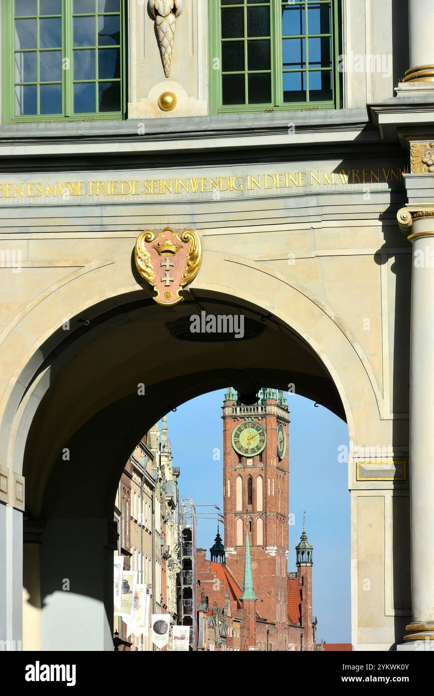 Goldenes Tor, Brama Złota, Langgasser Tor, Danzig, Historisches Denkmal von Polen, Europa, Stockfoto