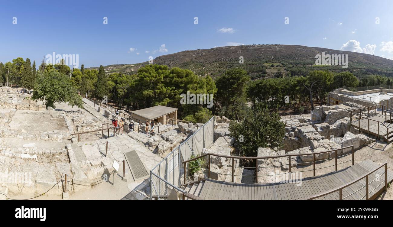 Ein Bild des Knossos-Palastes und der Landschaft um ihn herum Stockfoto