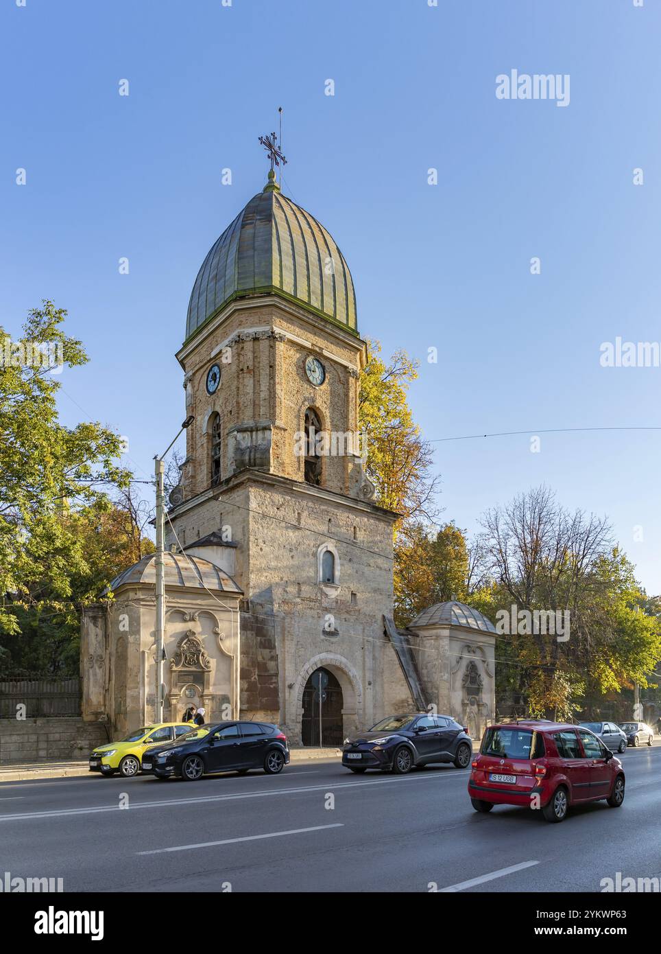 Ein Bild des Glockenturms der Kirche Saint Spyridon Stockfoto