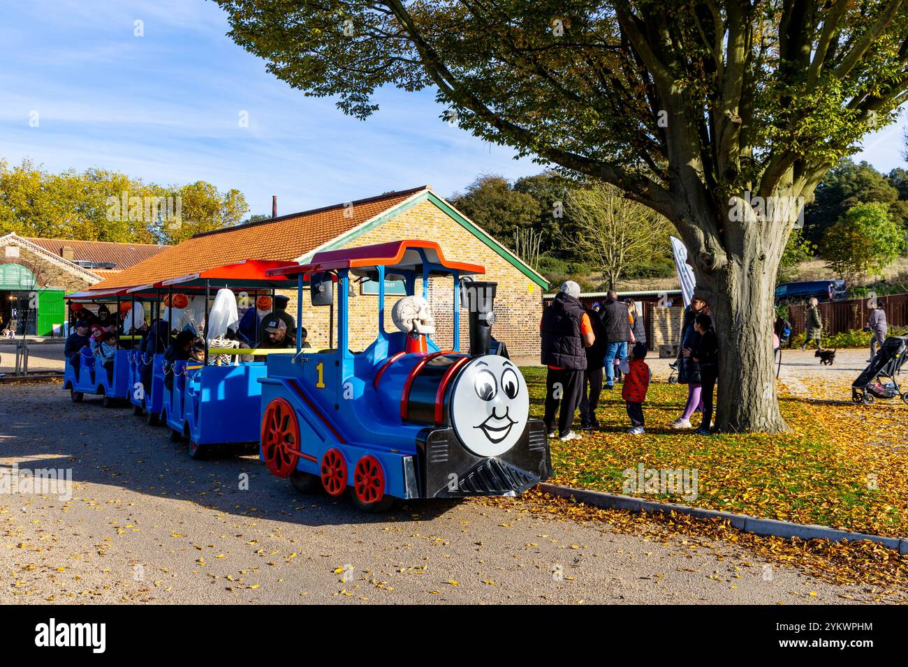 Thomas Zugfahrt im Hainault Forest Visitor Centre, Hainault Forest Country Park, Hainault, London, England Stockfoto