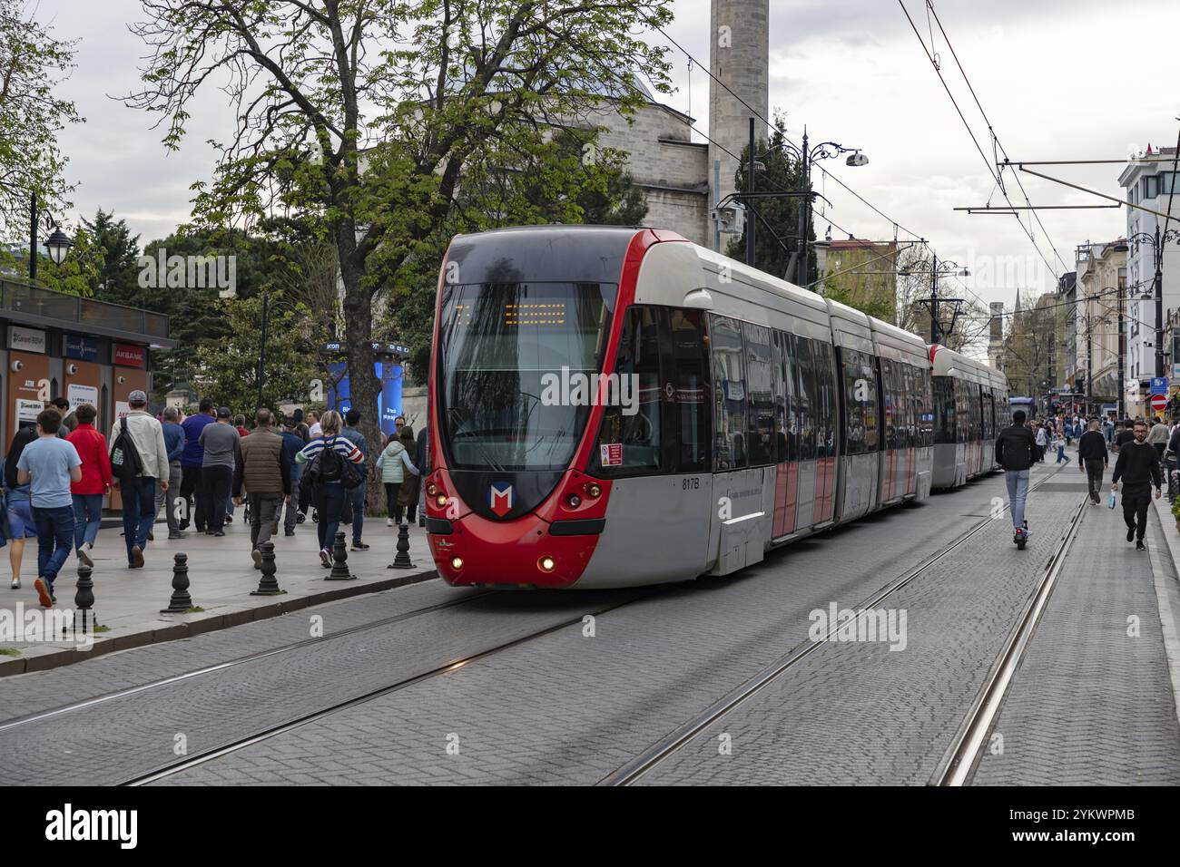 Ein Bild einer Straßenbahn in Istanbul Stockfoto