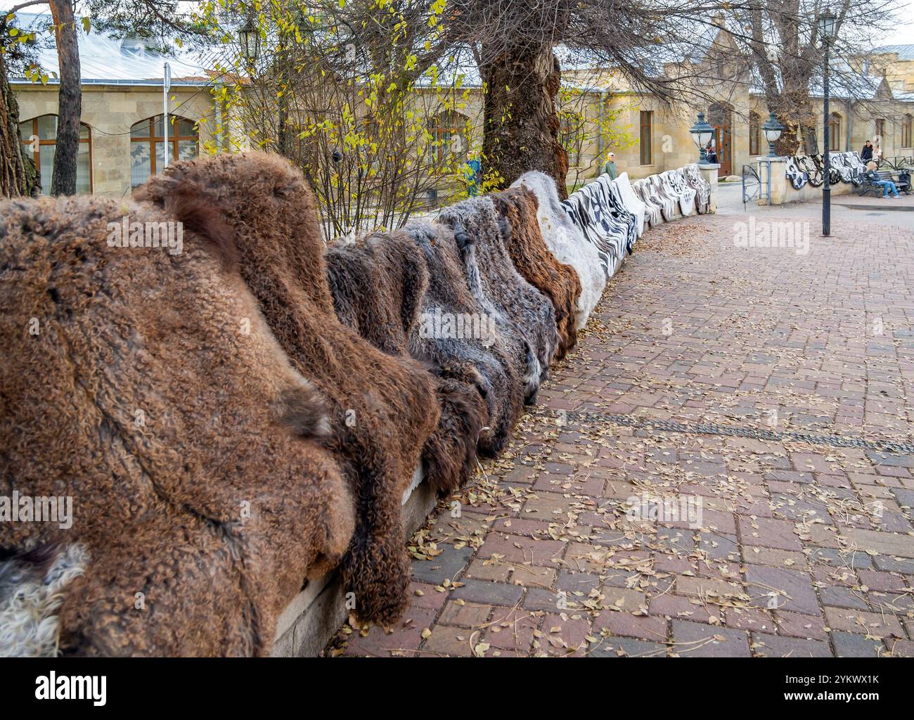 Kislowodsk, Russland - 03. Dezember 2023: Verkauf von Kaukasischen Souvenirs, Stadtpark Kislowodsk Stockfoto