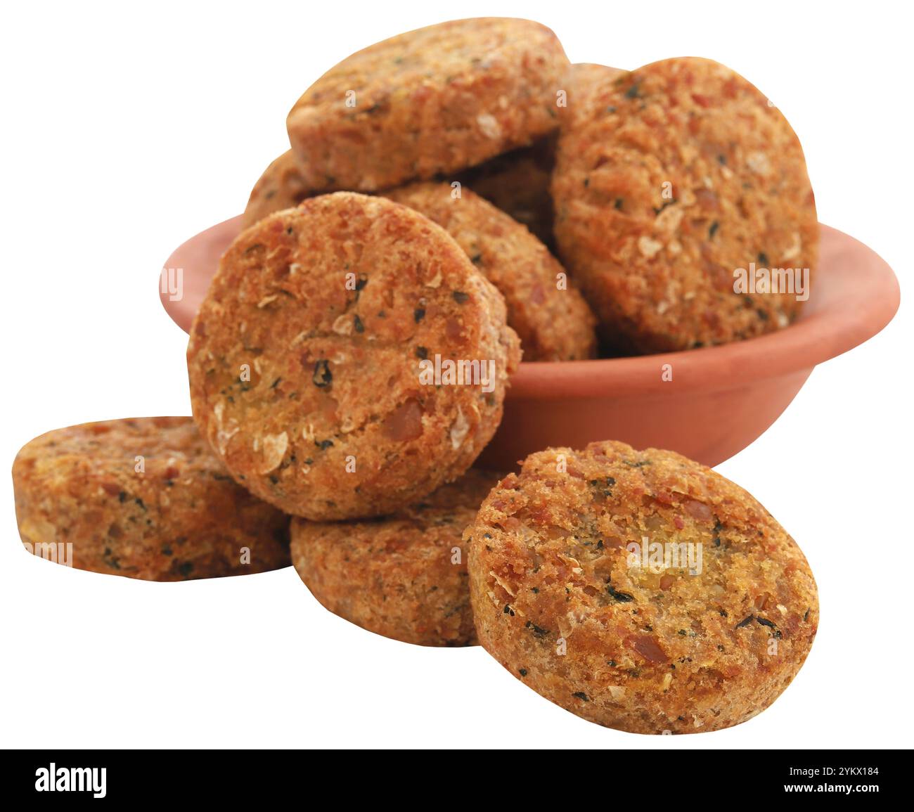Leckere Gemüsefalafel aus der Nähe und isoliert Stockfoto