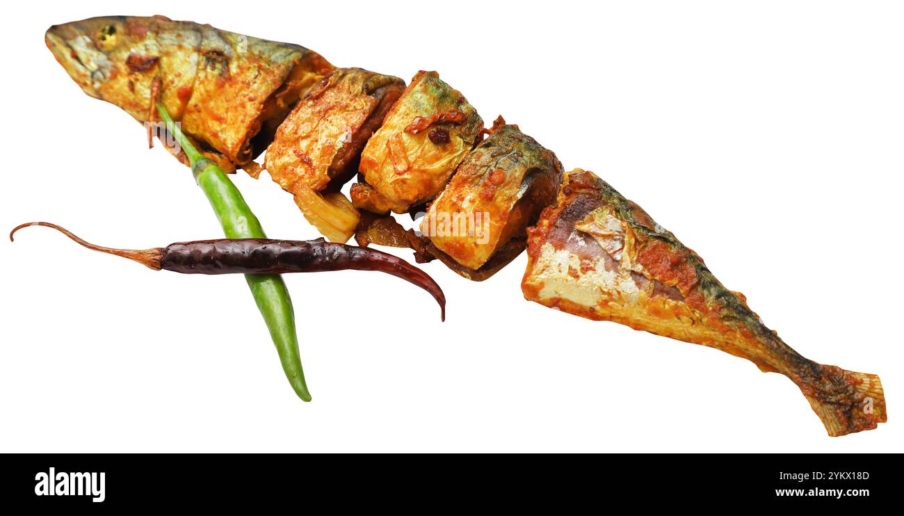 Atlantische Makrele gebraten Stockfoto