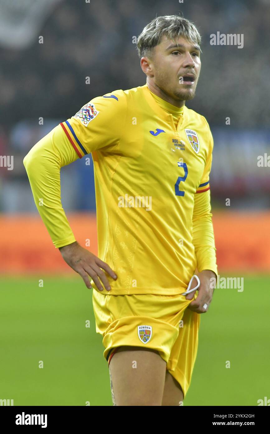 Andrei Ratiu während des Spiels der UEFA Nations League Rumänien gegen Zypern , 18.11.2024 , Bukarest , Rumänien Stockfoto