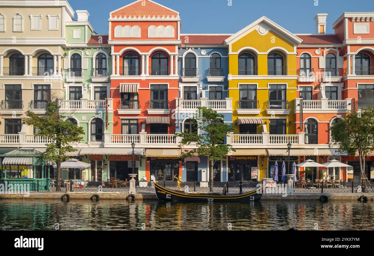Entlang des Venice River bei Vinpearl Grand World Phu Quoc Island Vietnam Stockfoto