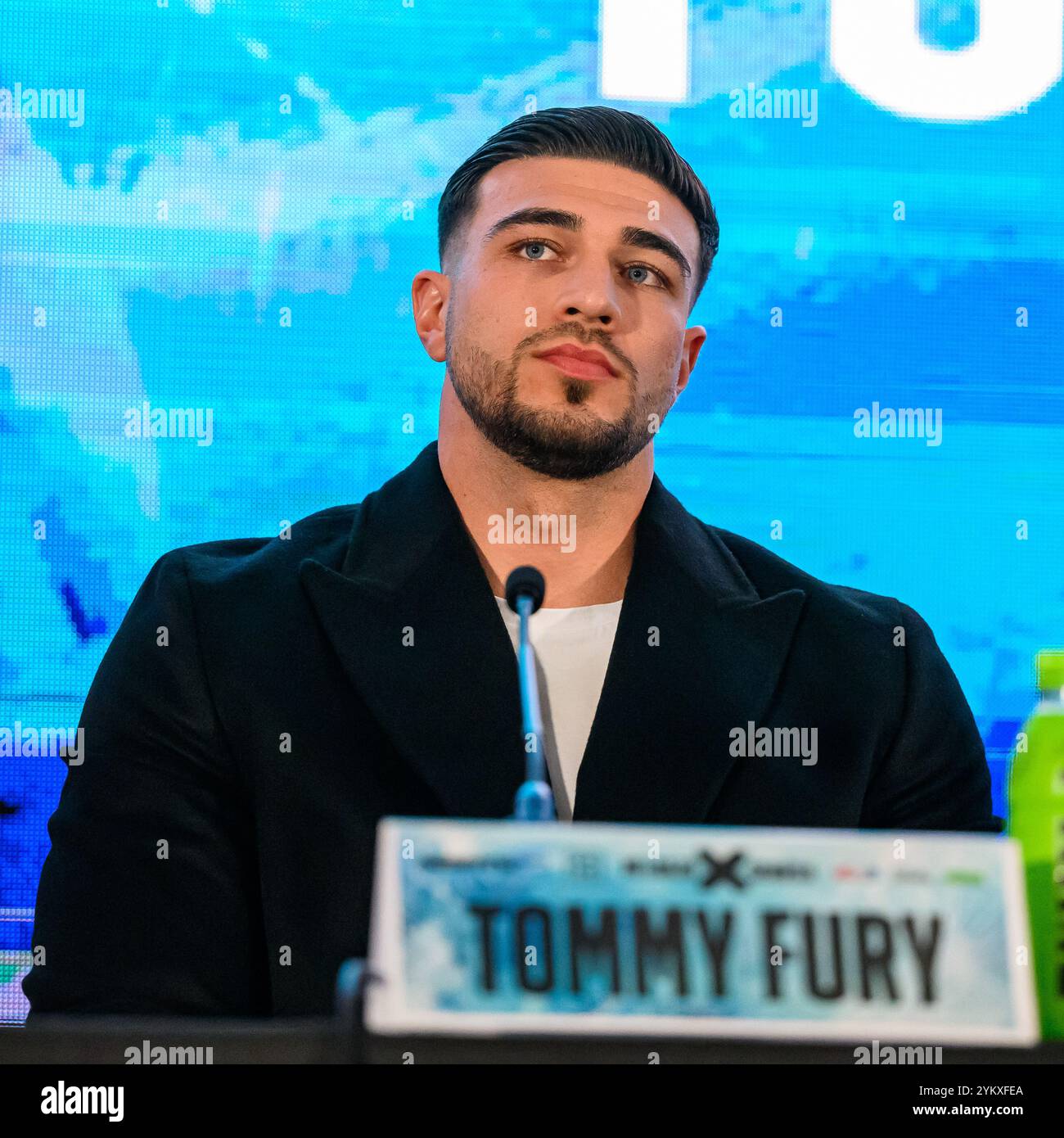LONDON, VEREINIGTES KÖNIGREICH. November 24. Tommy Fury während des Misfits Boxing präsentierte am Dienstag, den 19. November 2024 in LONDON die Pressekonferenz Fury vs Till Launch in Leonardo London City. Quelle: Taka G Wu/Alamy Live News Stockfoto