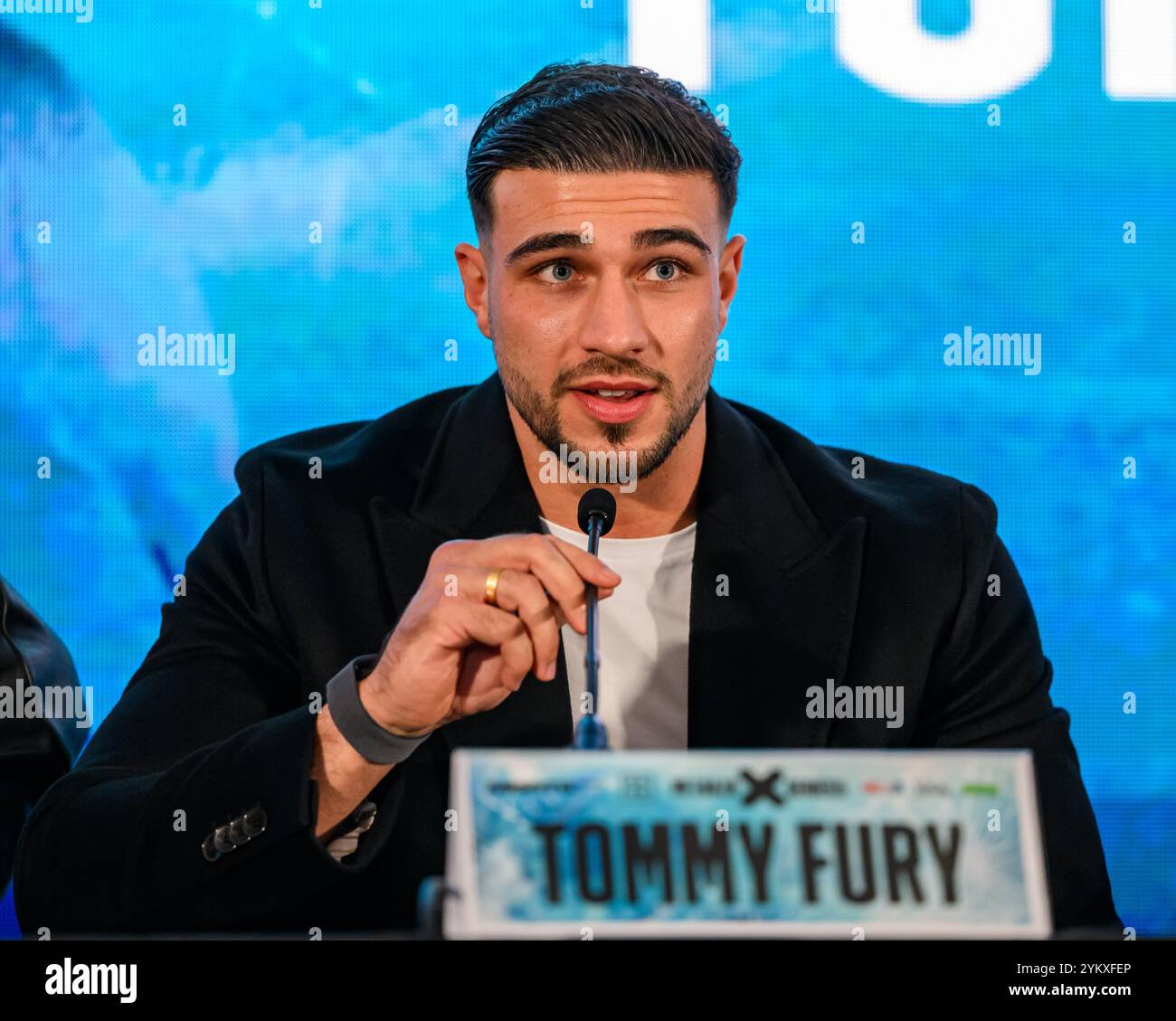 LONDON, VEREINIGTES KÖNIGREICH. November 24. Tommy Fury während des Misfits Boxing präsentierte am Dienstag, den 19. November 2024 in LONDON die Pressekonferenz Fury vs Till Launch in Leonardo London City. Quelle: Taka G Wu/Alamy Live News Stockfoto