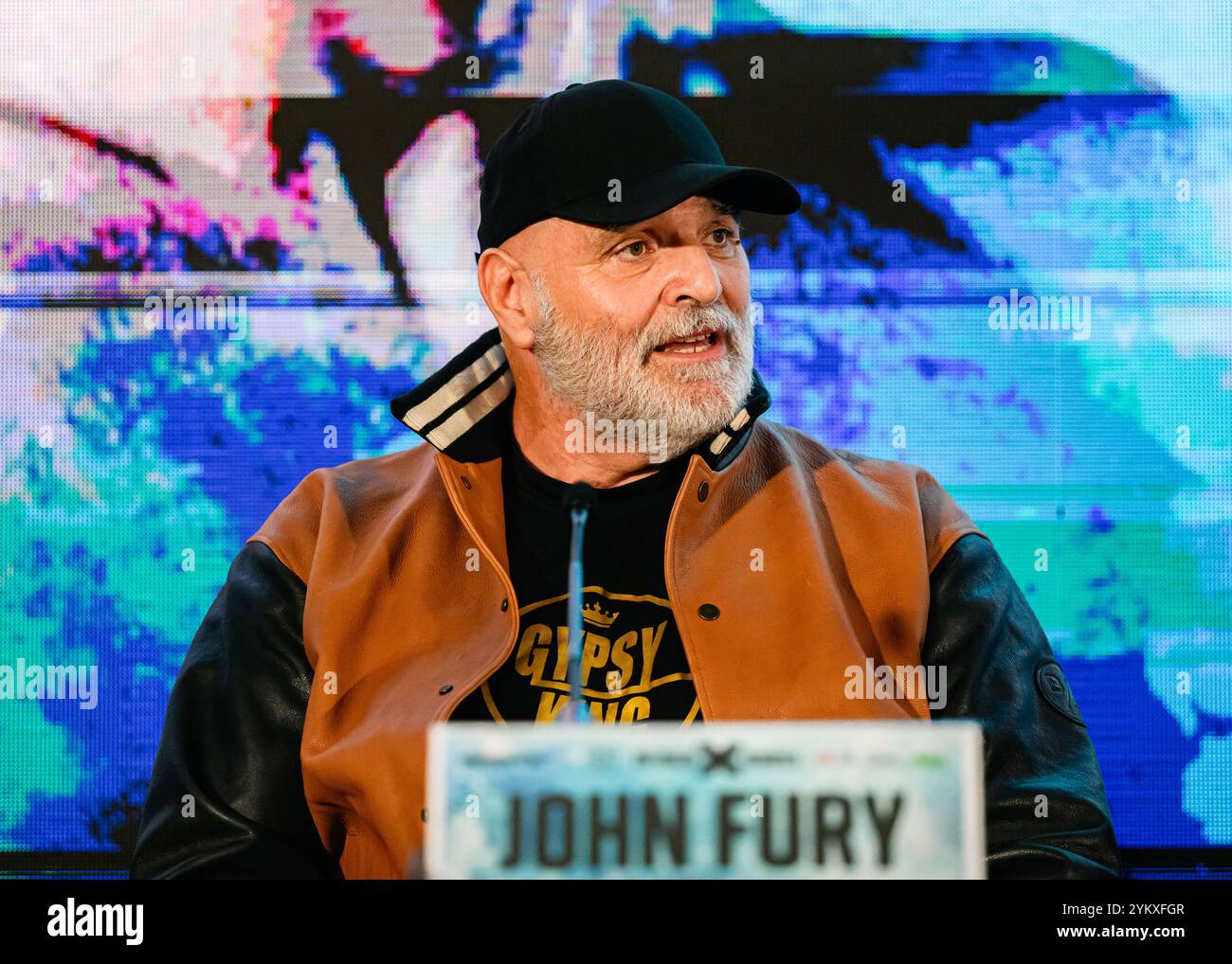 LONDON, VEREINIGTES KÖNIGREICH. November 24. John Fury während des Misfits Boxing präsentierte die Fury vs Till Launch Press Conference in Leonardo London City am Dienstag, den 19. November 2024 in LONDON. Quelle: Taka G Wu/Alamy Live News Stockfoto