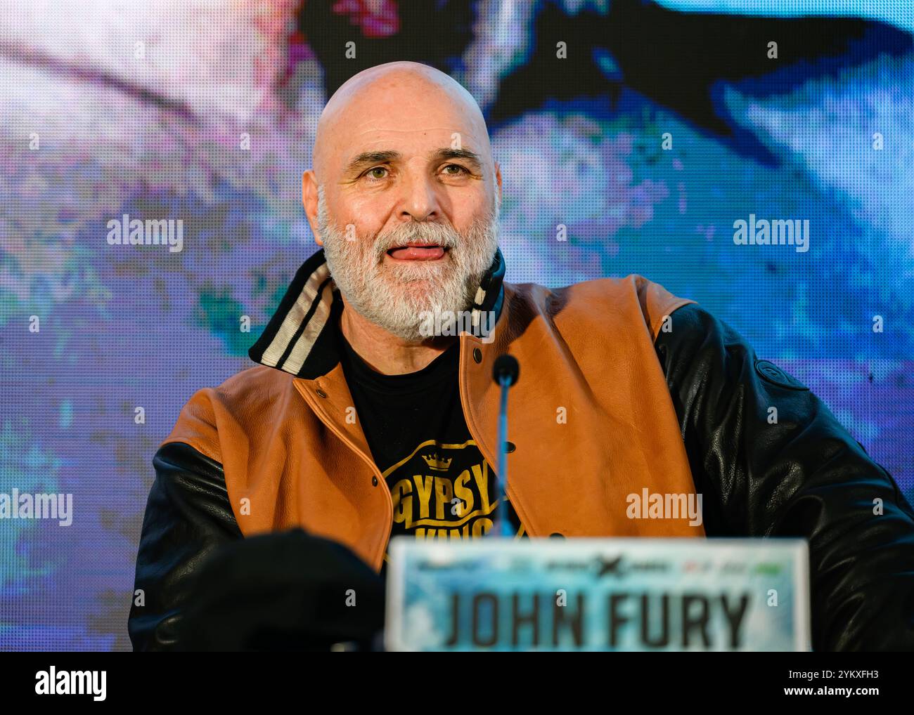 LONDON, VEREINIGTES KÖNIGREICH. November 24. John Fury während des Misfits Boxing präsentierte die Fury vs Till Launch Press Conference in Leonardo London City am Dienstag, den 19. November 2024 in LONDON. Quelle: Taka G Wu/Alamy Live News Stockfoto