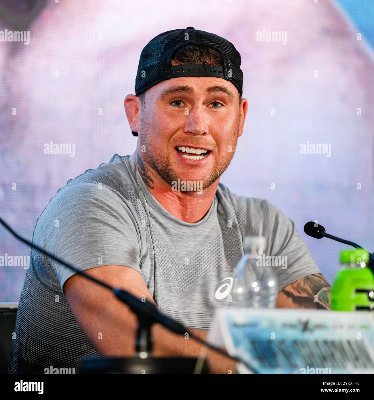 LONDON, VEREINIGTES KÖNIGREICH. November 24. Darren Till während des Misfits Boxing präsentierte die Fury vs Till Launch Press Conference in Leonardo London City am Dienstag, den 19. November 2024 in LONDON, ENGLAND. Quelle: Taka G Wu/Alamy Live News Stockfoto