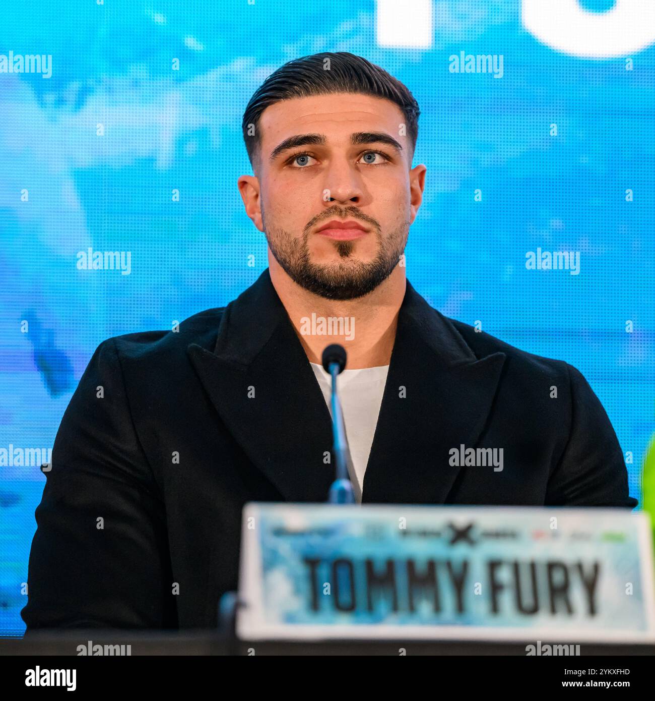 LONDON, VEREINIGTES KÖNIGREICH. November 24. Tommy Fury während des Misfits Boxing präsentierte am Dienstag, den 19. November 2024 in LONDON die Pressekonferenz Fury vs Till Launch in Leonardo London City. Quelle: Taka G Wu/Alamy Live News Stockfoto