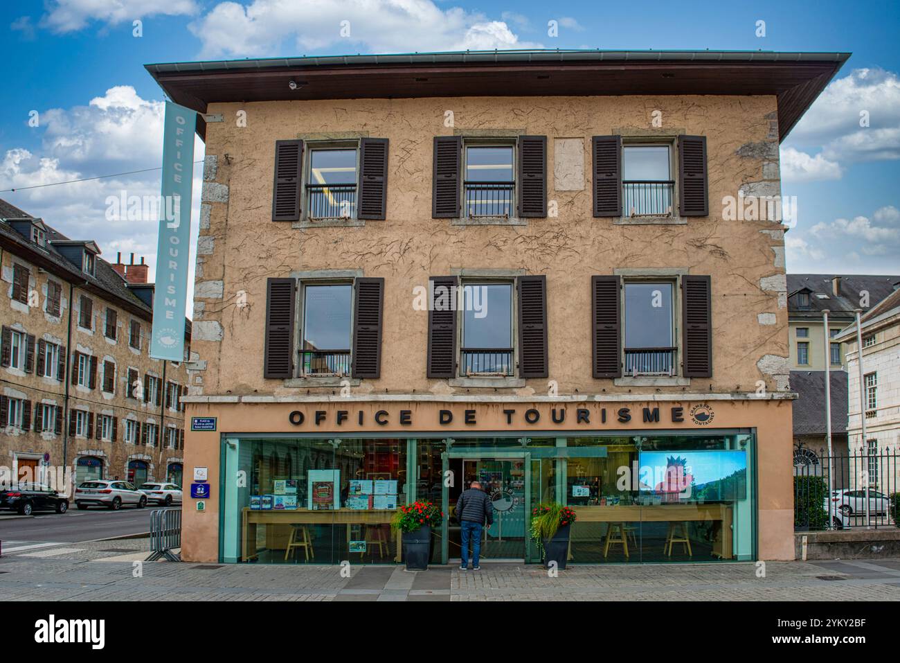 Office de Tourisme de Chambery in der Nähe des Palace de Justice in dieser südfranzösischen Alpenstadt. Stockfoto