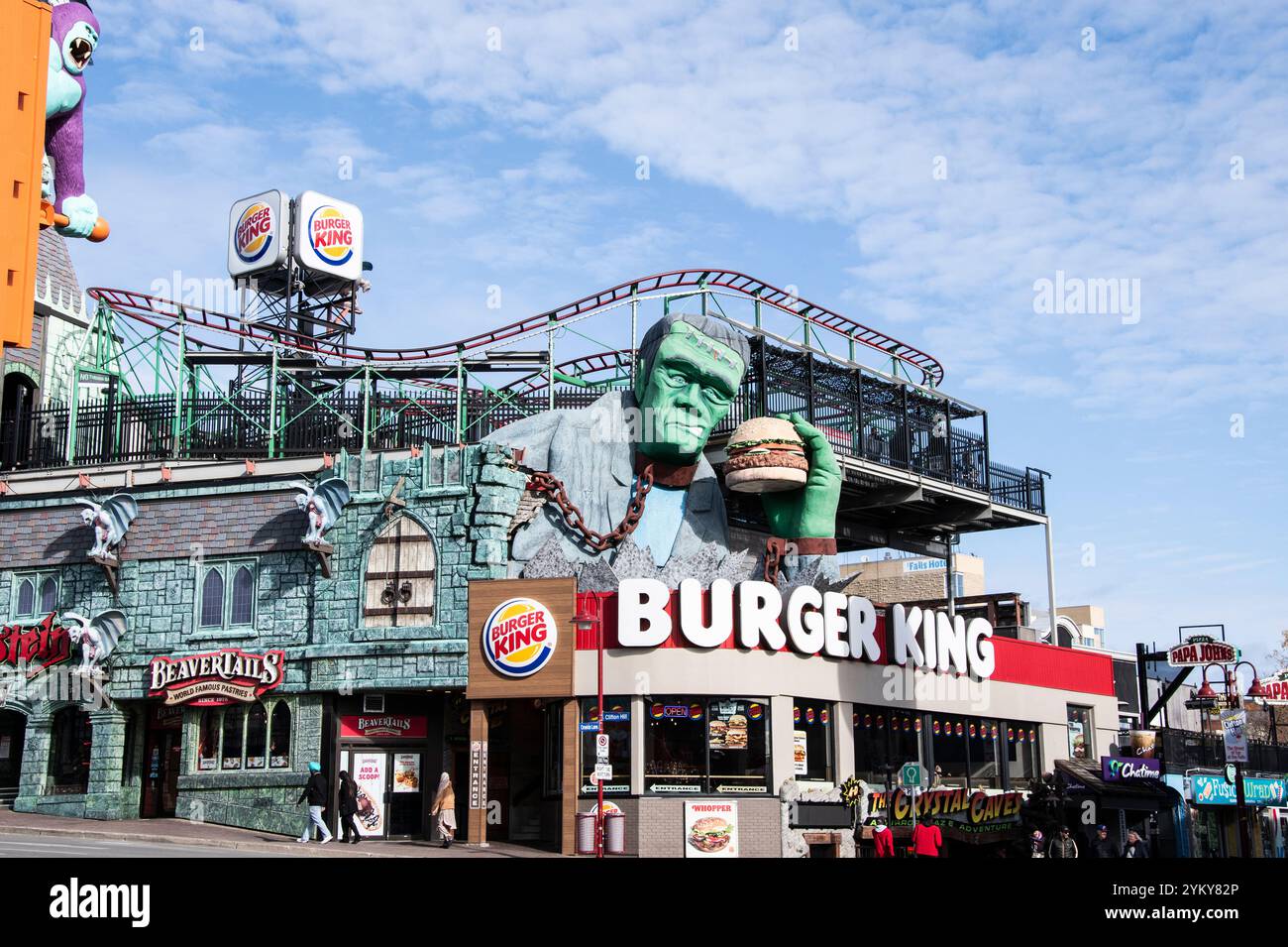 Burger King Restaurant am Cliffton Hill in Niagara Falls, Ontario, Kanada Stockfoto