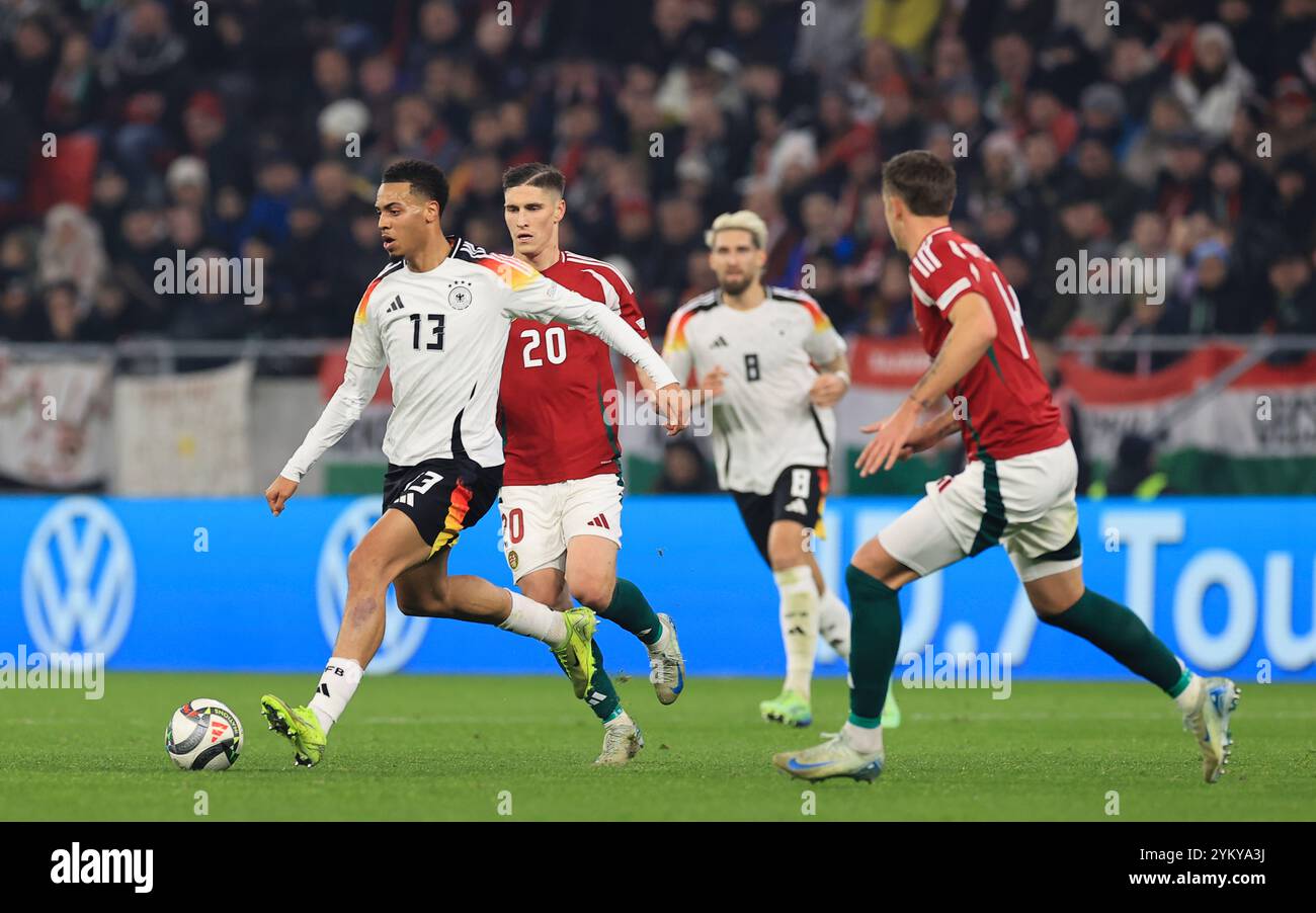 BUDAPEST, UNGARN - 19. NOVEMBER: UEFA Nations League 2024/25 League Ein Spiel der Gruppe A3 zwischen Ungarn und Deutschland am 19. November 2024 in Budapest, Ungarn, Puskas Arena. Stockfoto