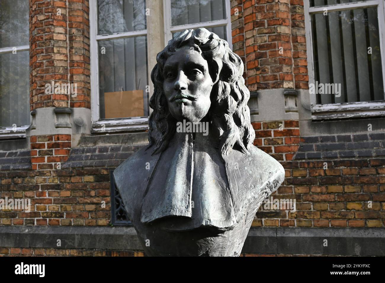 Büste von Thomas Montanus – Brügge, Belgien – 23. Oktober 2024 Stockfoto