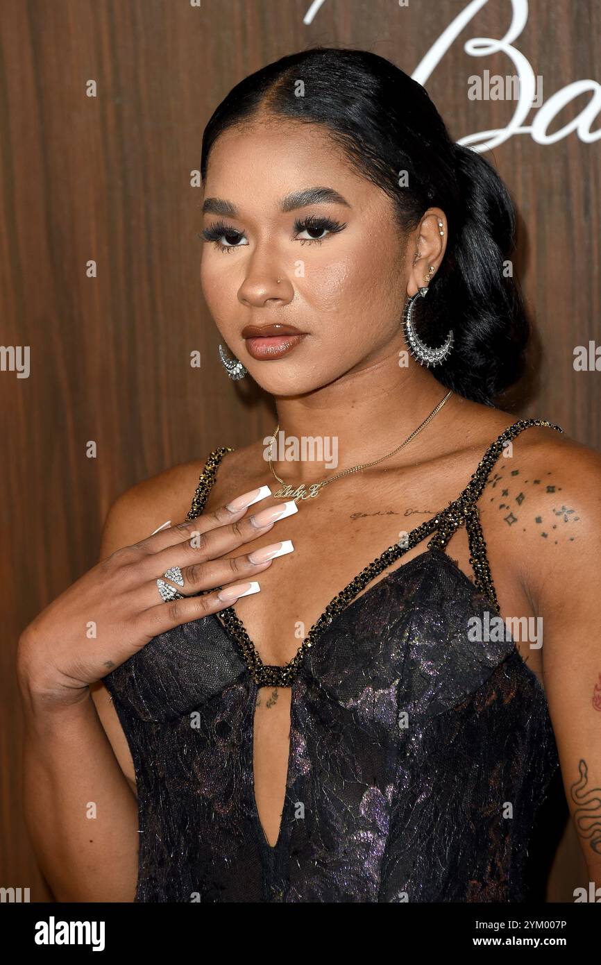 LOS ANGELES - 17. November 2024: Jordan Chiles auf der Ebony Power 100 List in den Nya Studios am 17. November 2024 in Los Angeles, KALIFORNIEN Stockfoto