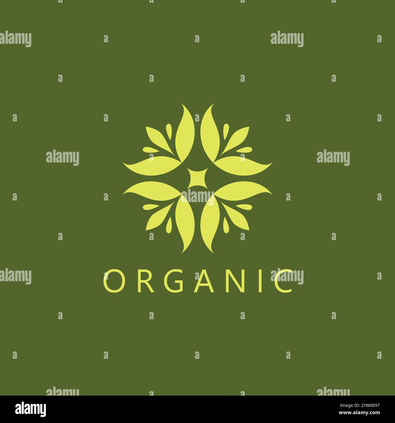 Logo Mit Organischen Blättern. Blumenblatt für Musterdesign Stock Vektor