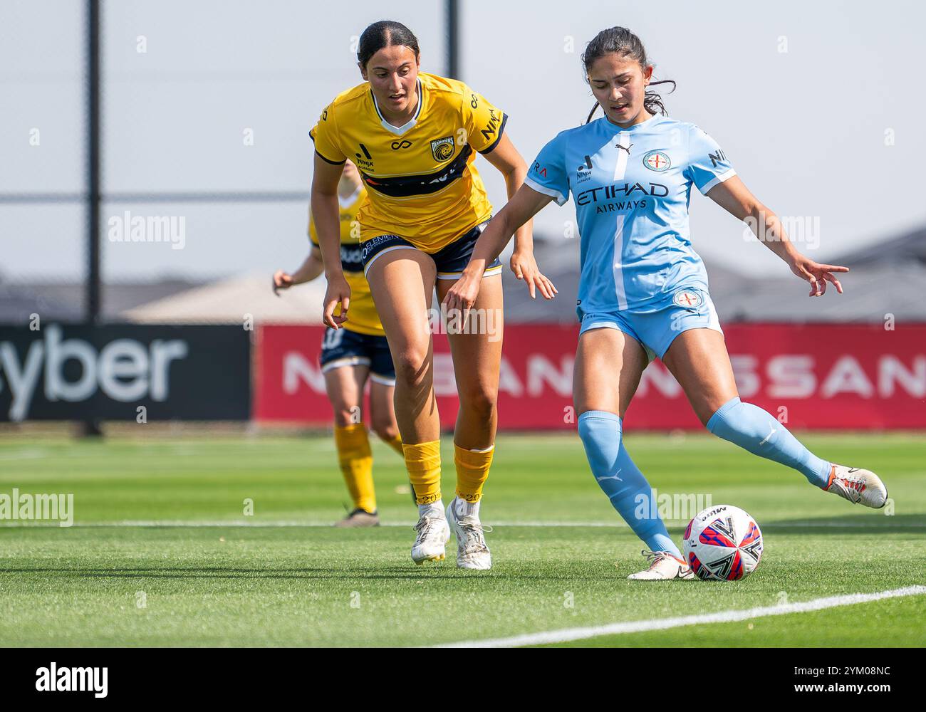 Casey, Australien. November 2024. Alexia Apostolakis der Stadt spielt am Rande des Spiels der A-League 2024/25 in der dritten Runde der Frauen zwischen Melbourne City und den Central Coast Mariners, das am 16. November 2024 in Casey Fields stattfand. Apostolakis erzielte ein Tor. Endstand 2:2. Australian Professional Soccer Damen A-League 2024/25 Saison Spiel in Runde 3 zwischen Melbourne City und Central Coast Mariners. Ziehen Sie 2-2. (Foto: Olivier Rachon/SOPA Images/SIPA USA) Credit: SIPA USA/Alamy Live News Stockfoto