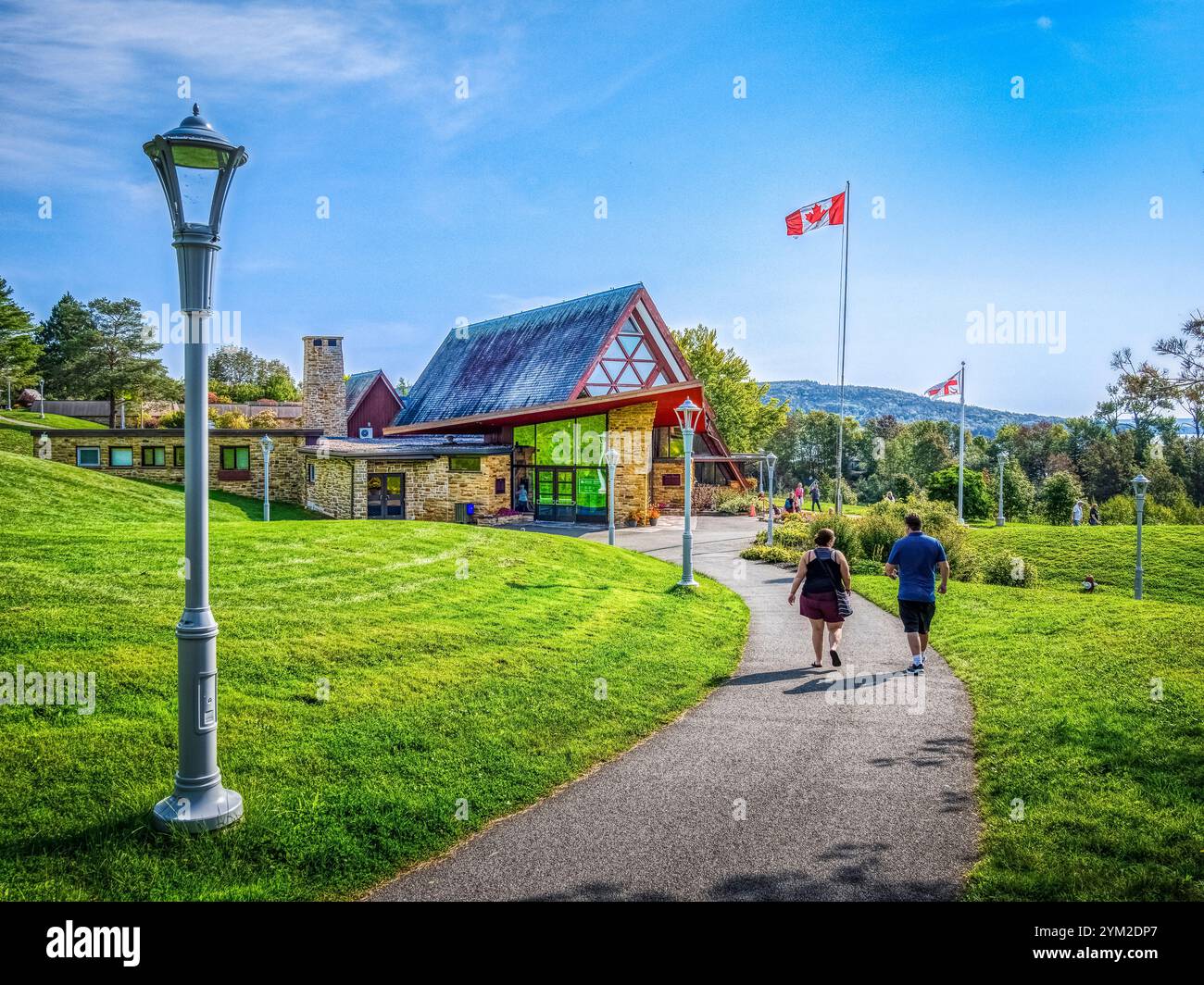 Außenansicht der Alexander Graham Bell National Historic Site in Baddeck, Cape Breton, Nova Scotia, Kanada Stockfoto