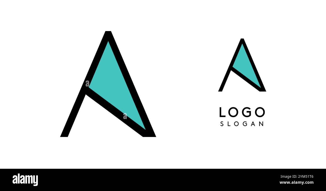 Geometrischer Minimalbuchstabe A. schlankes Tech-Logo für innovatives Branding, Immobilien, Archetecture Studio, digitale Finanzen, Kinderspielzeug-Logo, kreative Marke Stock Vektor
