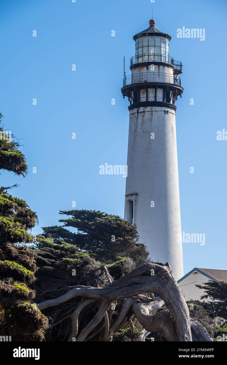 Leuchtturm an der Pigeon Point Light Station in der Nähe von Pescadero, Kalifornien Stockfoto