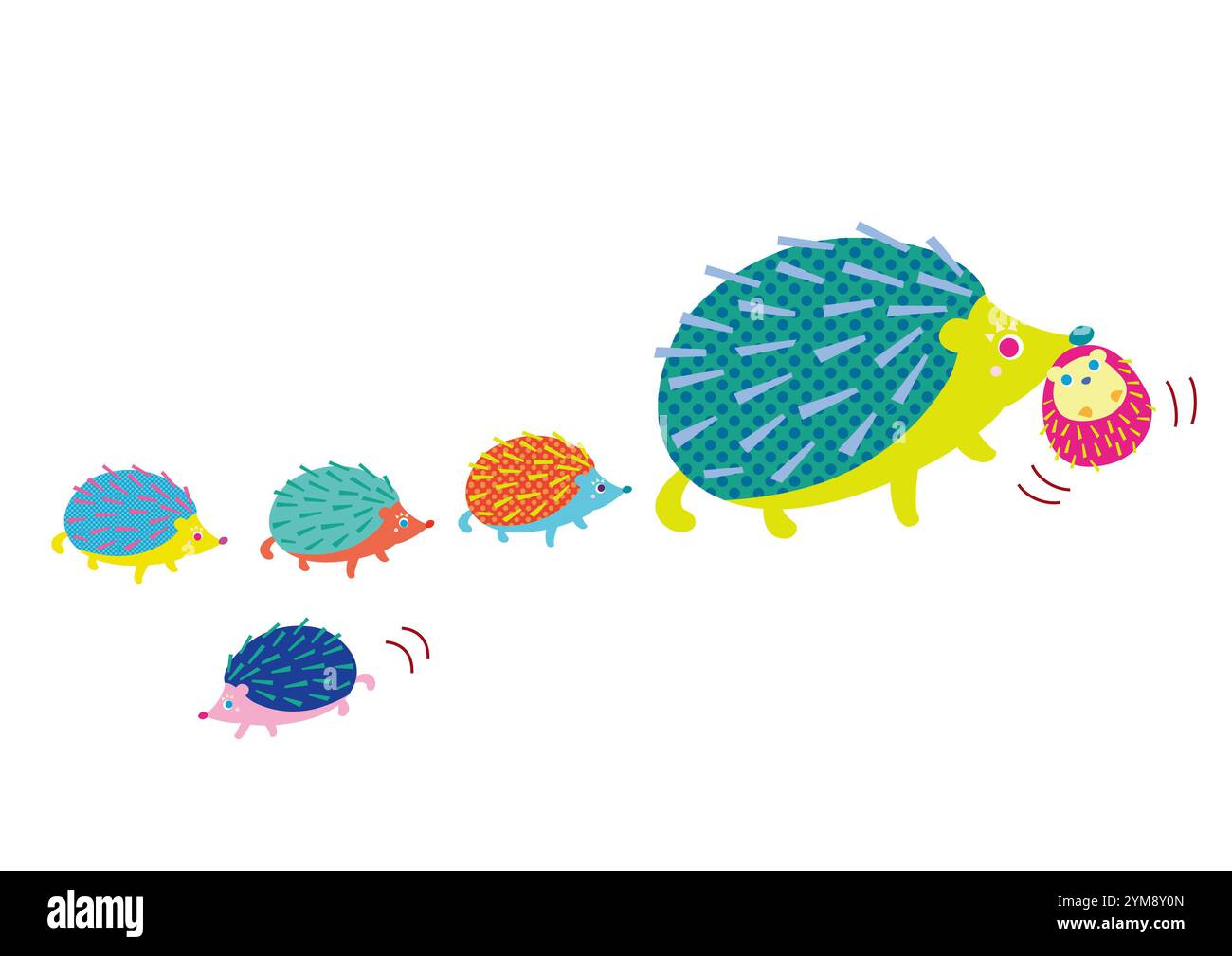 Igeleltern und Nachkommen Zodiakzeichen des chinesischen Tierkreiszeichens Stockfoto