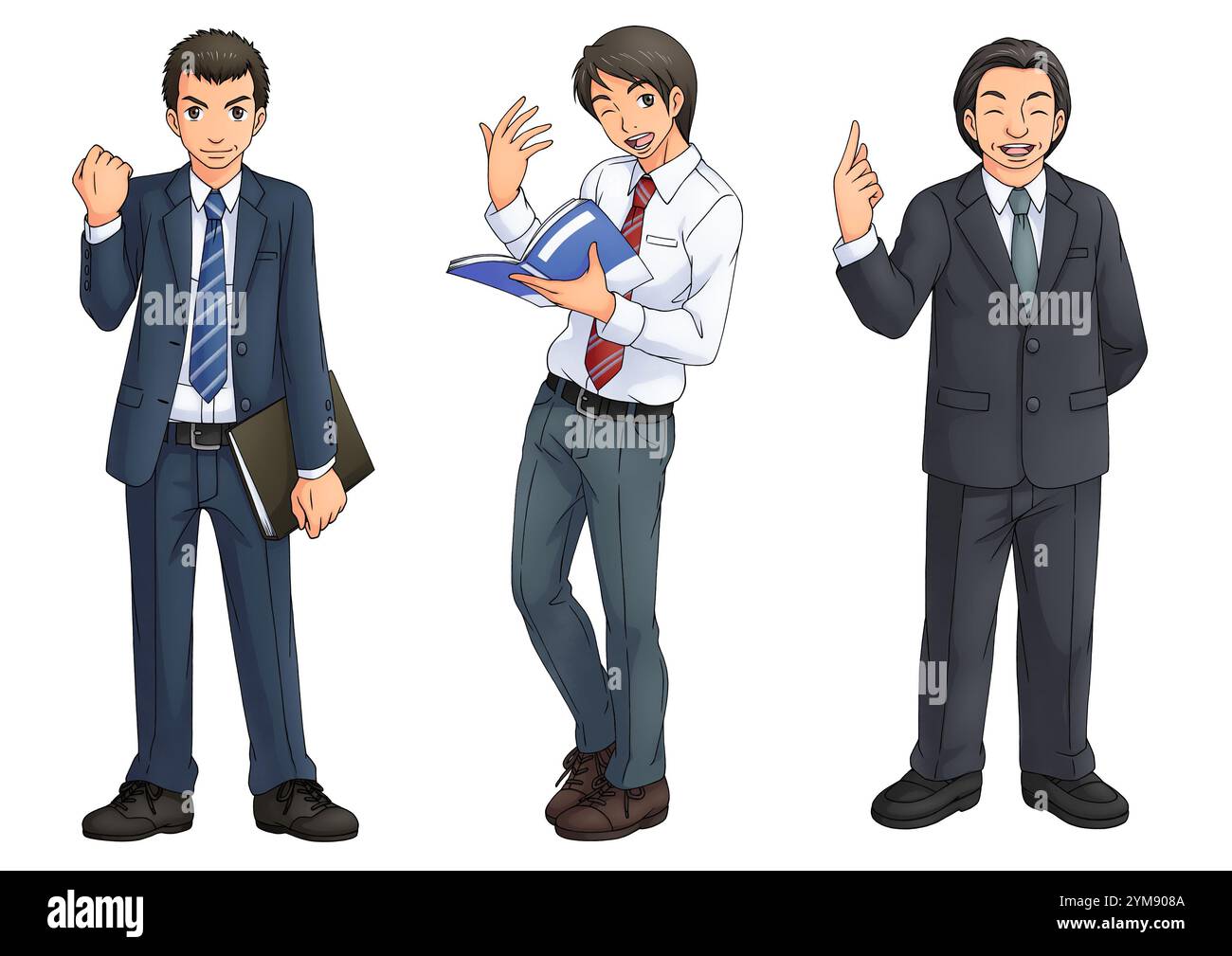 Lehrerin drei Illustrationen Stockfoto