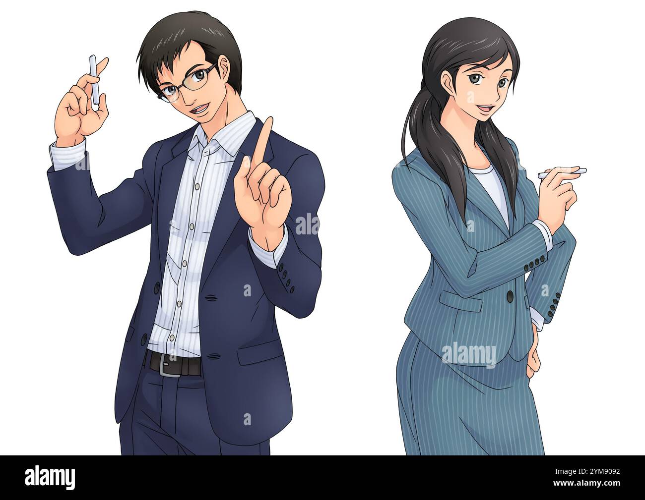 Dozenten Lehrer Illustrationen männlich und weiblich Stockfoto