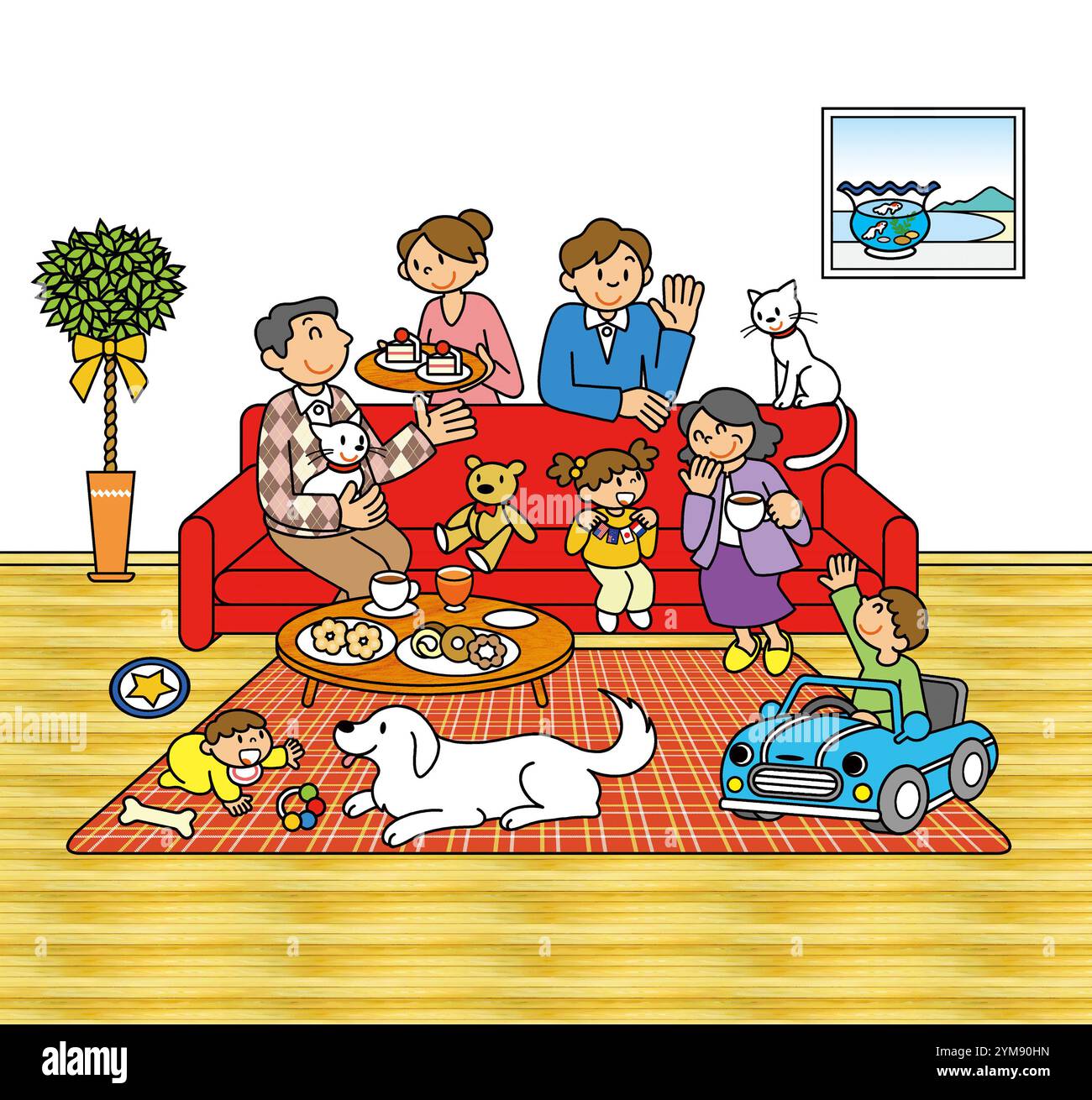 Familientreffen Stockfoto