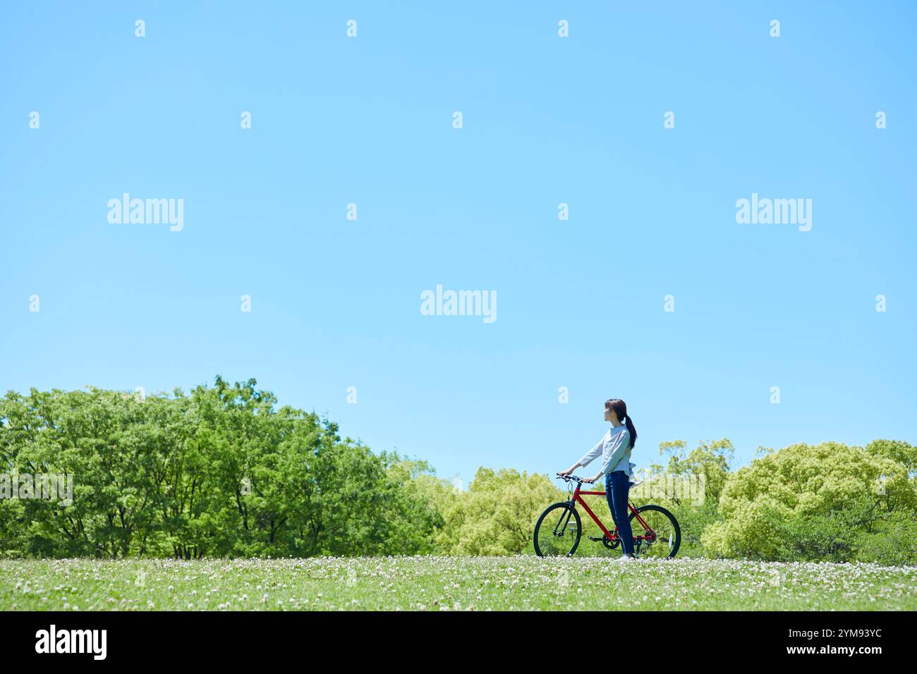 Junge Frau, die im Urlaub fährt Stockfoto