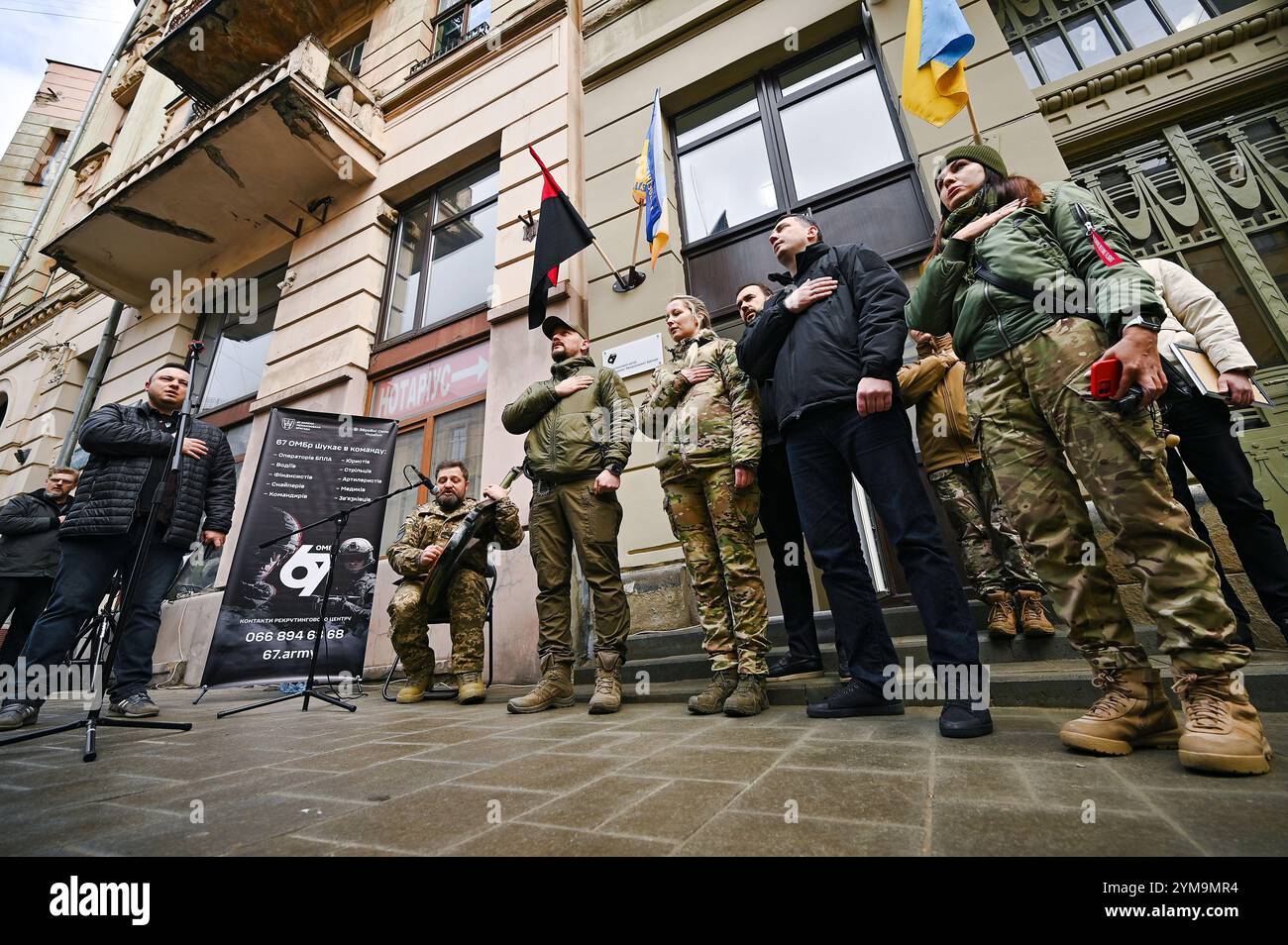 Nicht exklusiv: LVIV, UKRAINE - 15. NOVEMBER 2024 - Befehlshaber der 67. Separaten Mechanisierten Brigade Oberstleutnant Oleksandr Poliaiev, Chef der Th Stockfoto