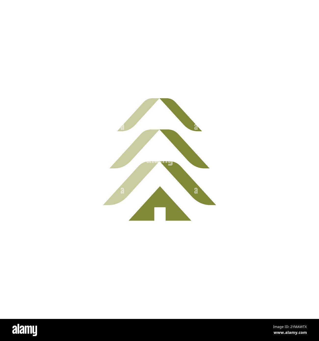 Pinienbaum Haus Logo Vektor. Forstdesign Stock Vektor