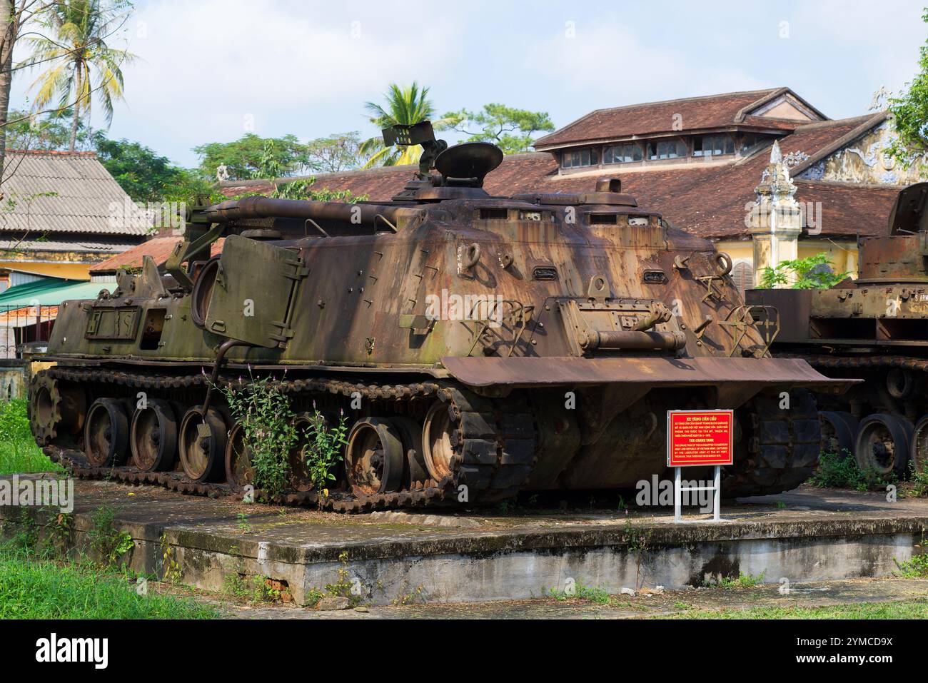 HUE, VIETNAM - 8. JANUAR 2016: Ein amerikanischer Panzertank im Hue City Museum. Vietnam Stockfoto