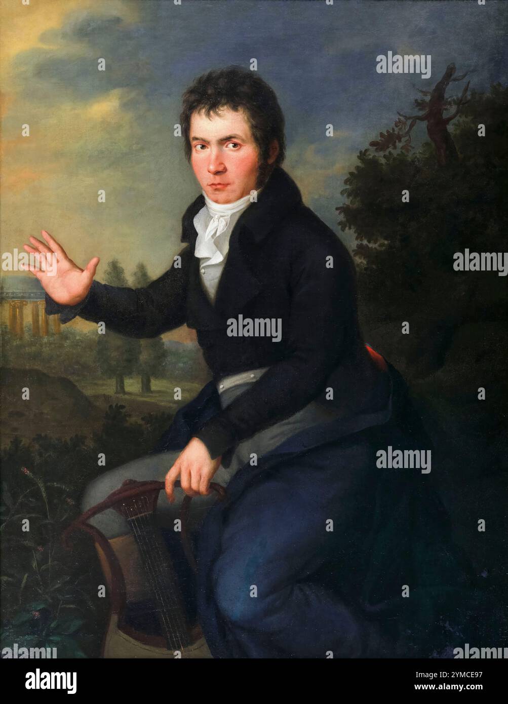 Beethoven. Porträtgemälde des Komponisten Ludwig van Beethoven (1770-1827) in Öl auf Leinwand von Josef Willibrord Mähler, 1804-1805 Stockfoto