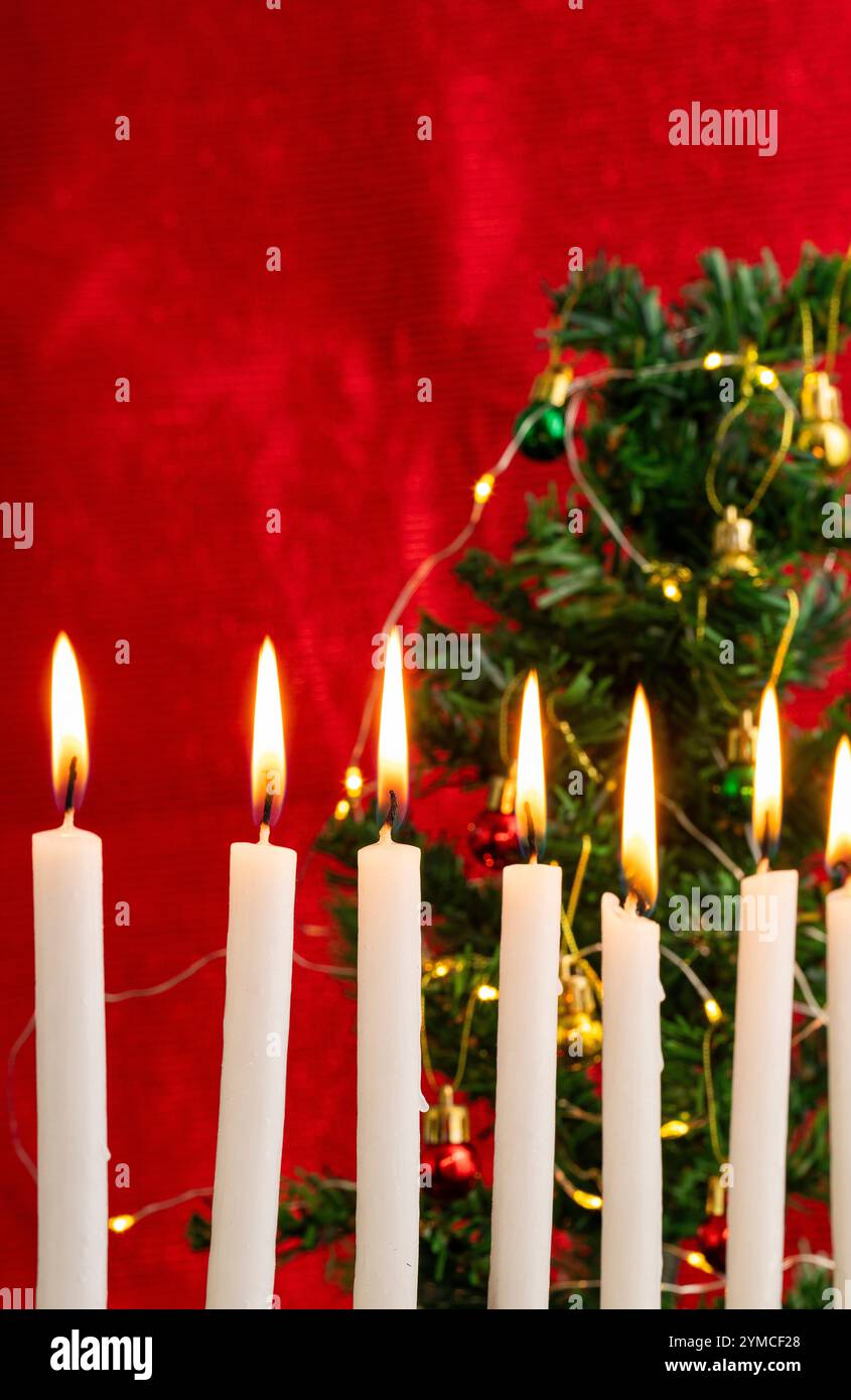 7. Dezember, Feier des Tages der Kerzen in Kolumbien. Stockfoto