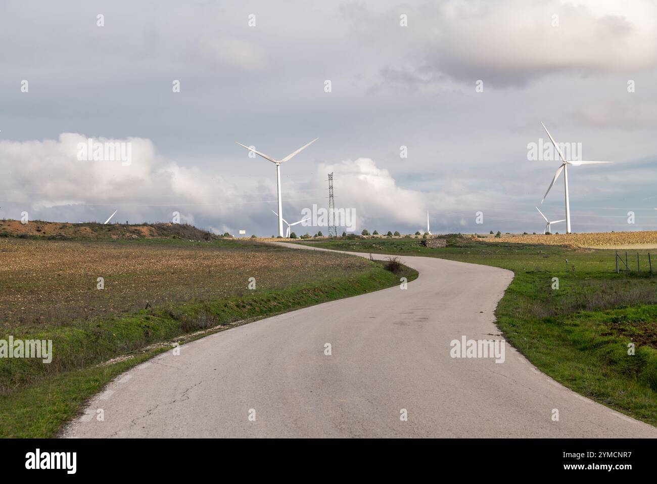 Windpark Marachón, Provinz Guadalajara Stockfoto