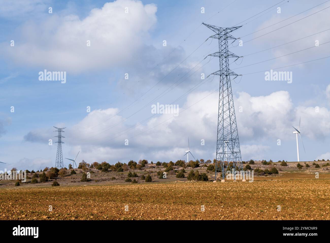 Windpark Marachón, Provinz Guadalajara Stockfoto