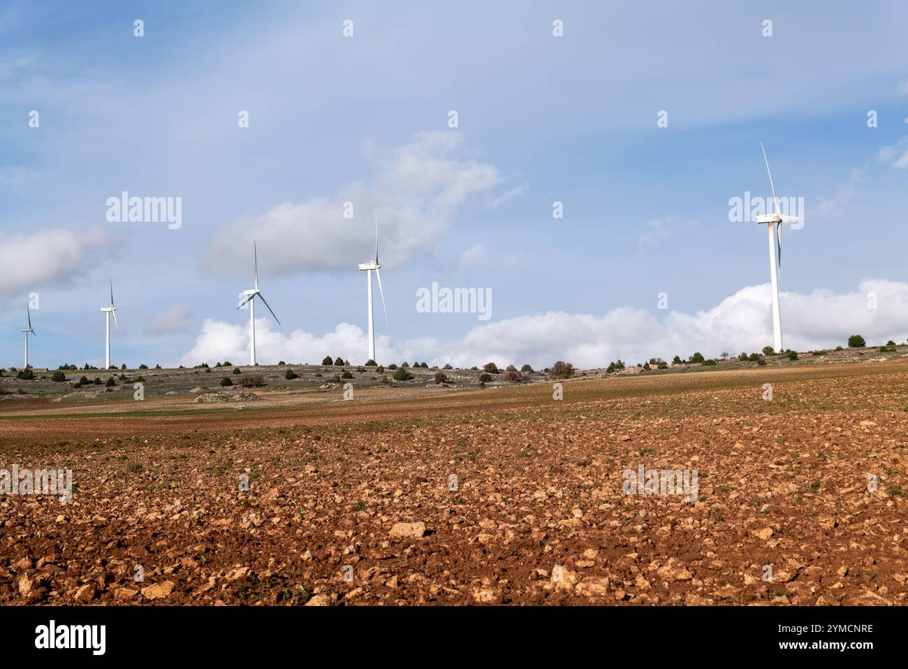 Windpark Marachón, Provinz Guadalajara Stockfoto