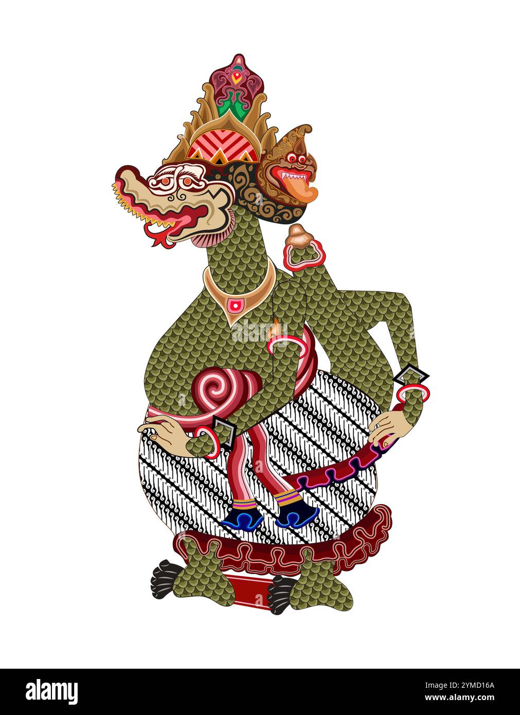 Antaboga Charakter einer Wayang-Schattenpuppe, traditionelle Java-Show. Stockfoto