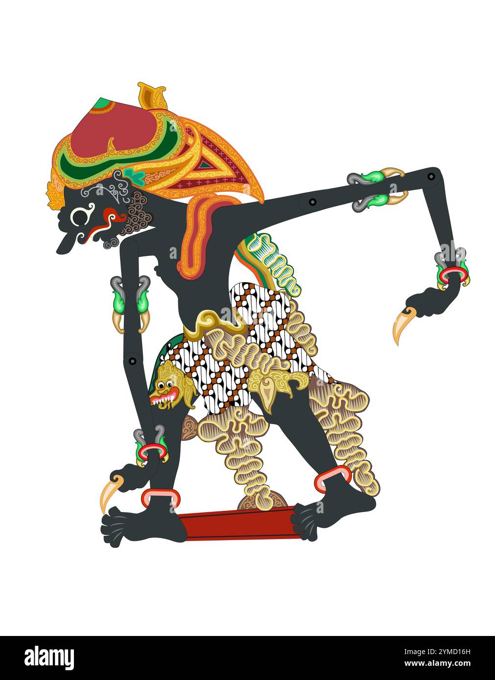 Wayang Puppe, Begawan Bima Suci Zeichen Vektor Illustration. Traditionelle indonesische Performancekunst. Stockfoto