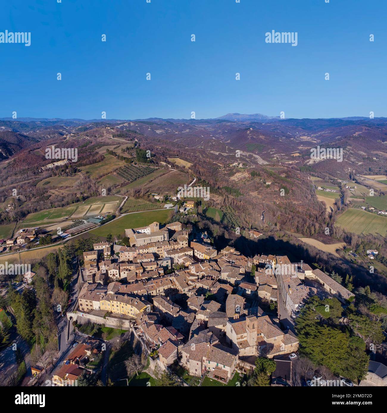 Montone (Umbrien-Provinz Perugia) Blick auf das Dorf Stockfoto
