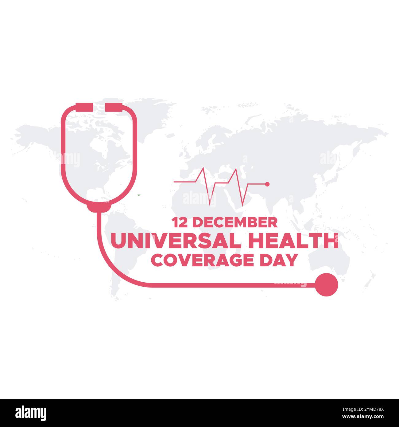 Universal Health Coverage Day, 12 Dezember, nationale Universal Health Coverage Day Feier. Flaches Design. Flyer-Design.flache Abbildung. Stock Vektor