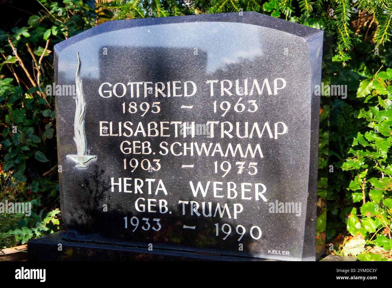 Grab der Familie Gottfried Trump in Kallstadt, Pfalz. Das ist ein Zweig der Familie von Donald Trumps Vorfahren Stockfoto